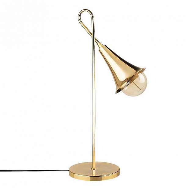 Kovová stolní lampa ve zlaté barvě Opviq lights Elisa