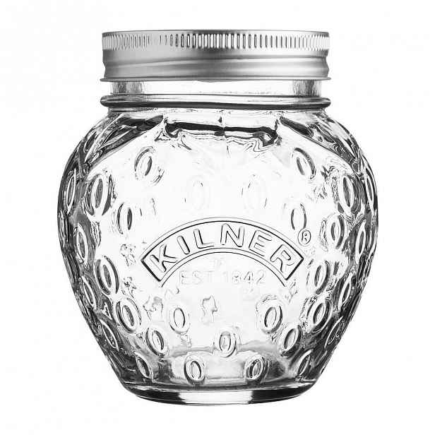 Skleněná zavařovací sklenice s víčkem Kilner Jahoda, 0,4 l