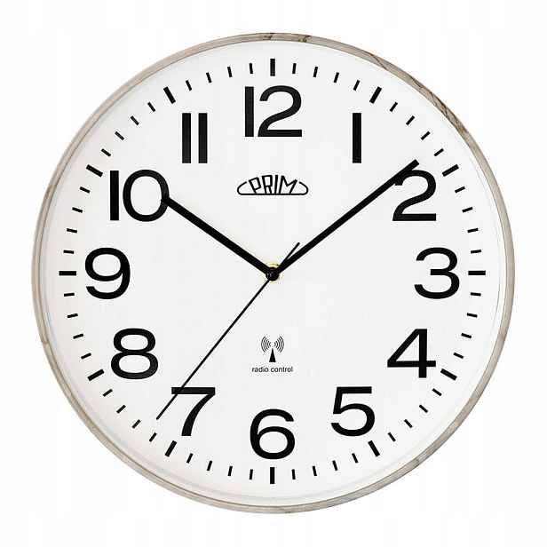Rádiově Ovládané Tiché Nástěnné Hodiny Prim E01P.4273.9200 30 cm DCF77