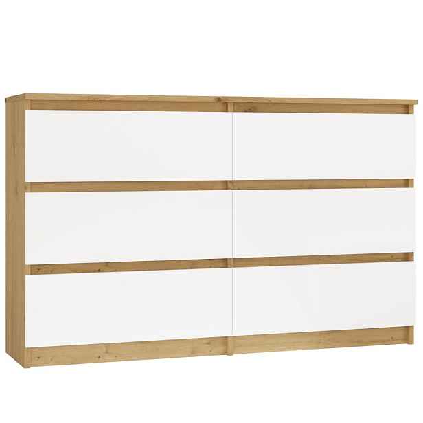 TP Living Komoda MALWA M6 120 cm dub artisan/bílá