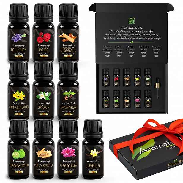Vonné oleje do difuzéru zvlhčovače saunového krbu sada 10 x 10 ml