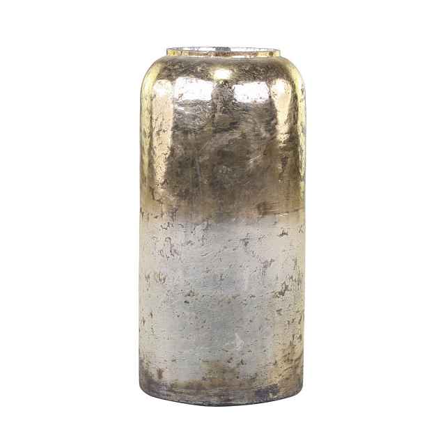 Zlatá antik rtuťová skleněná dekorační váza Ioana - Ø 19*40 cm Chic Antique