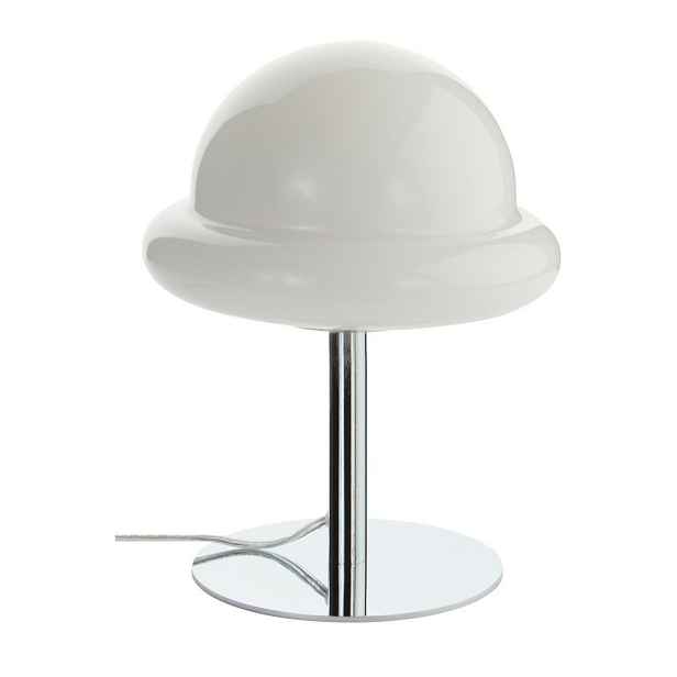 Bílá/v leskle stříbrné barvě stolní lampa z opálového skla (výška 26 cm) Bubba – Jotex