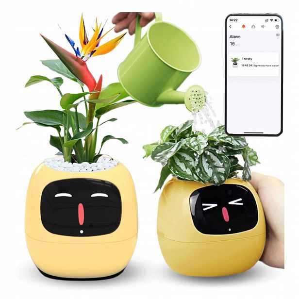 Inteligentní květináč Ivy Smart Planter, obal na květináč Plantsio, Žlutý