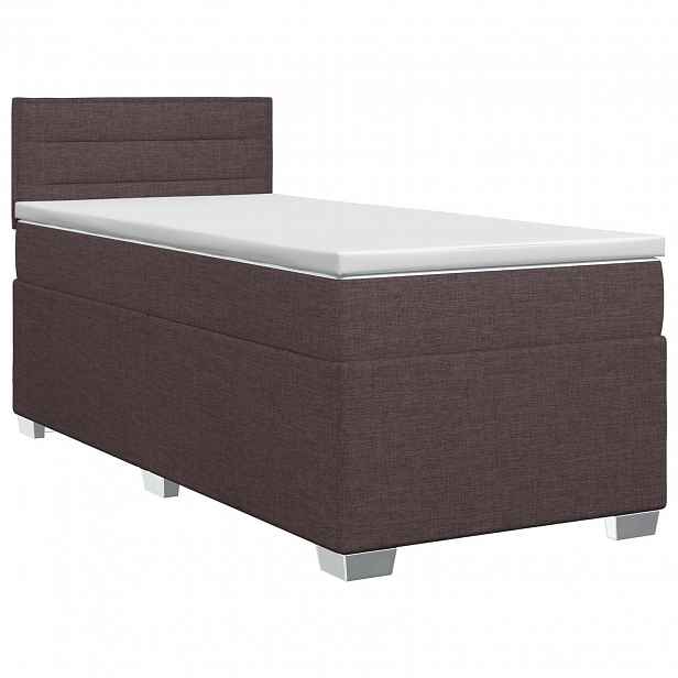 vidaXL Postel boxspring s matrací Tmavě hnědá 90 x 190 cm Textil