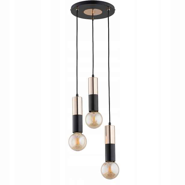 Alfa Formule závěsná lampa černo-zlatá tuba 3xE27 max 15W IP20