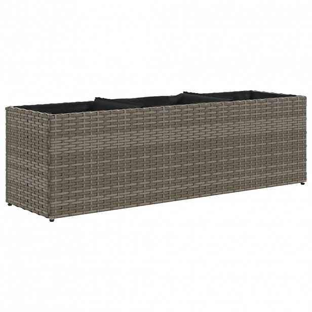 vidaXL Zahradní truhlík s kolečky a 3 květináči černý 105 x 30 x 32 cm