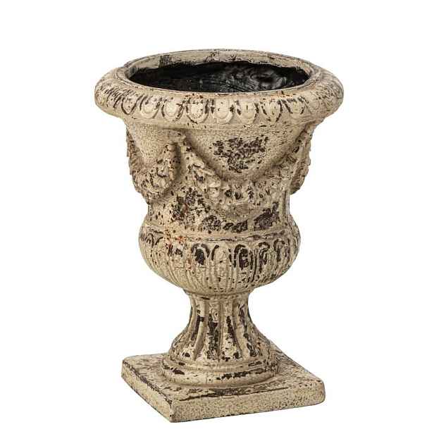 Béžový antik dekorační květináč Vintage Chateau – 31*31*40,5 cm J-Line by Jolipa
