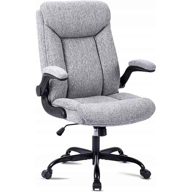 Ergonomické otočné křeslo s nastavitelnou výškou, šedé pro kancelář i domácnost