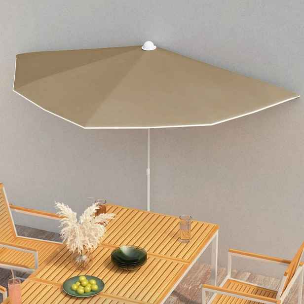 Půlkruhový slunečník 180x90cm Dekorhome Šedohnědá taupe