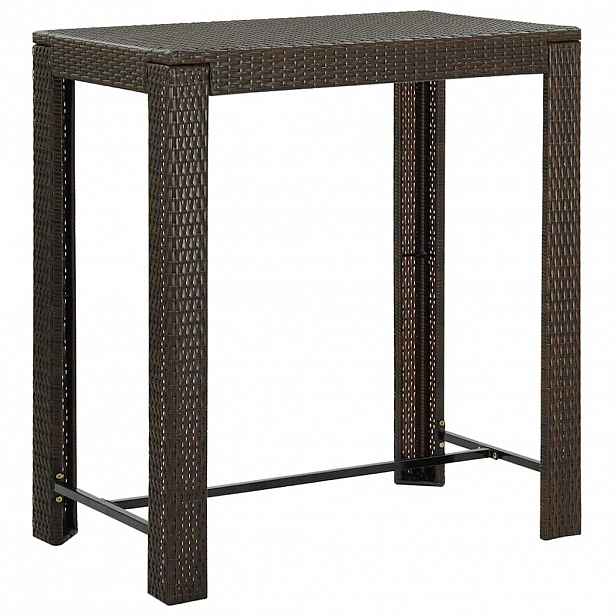 vidaXL Zahradní barový stůl hnědý 100 x 60,5 x 110,5 cm polyratan