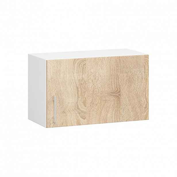 Horní digestořová skříňka TRIVORA - šířka 60 cm, bílá / dub sonoma