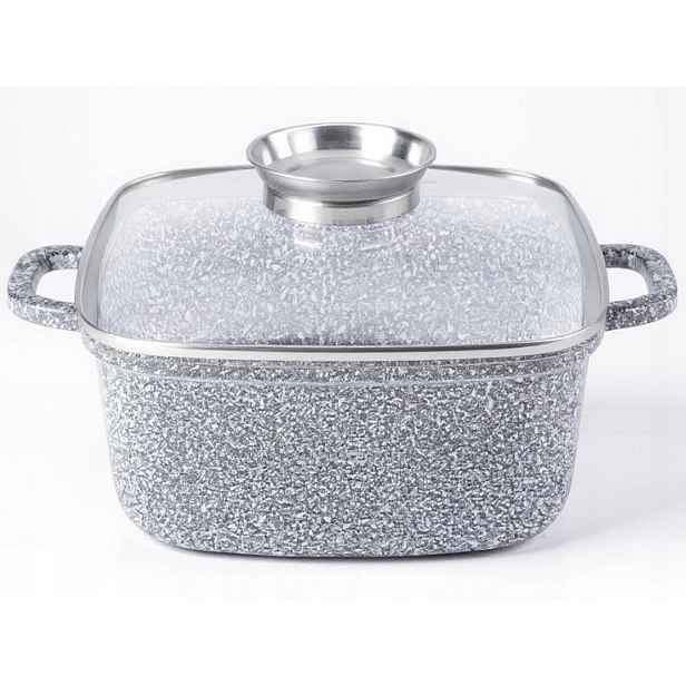 Hrnec čtvercový 26 cm. Granitový Masterpan MP-2109 s víkem