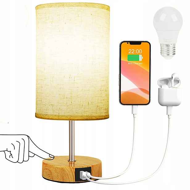 Noční Lampa E27 Z Tkaniny Stolní Dotyková Lampa Do Ložnice Obývacích Pokojů