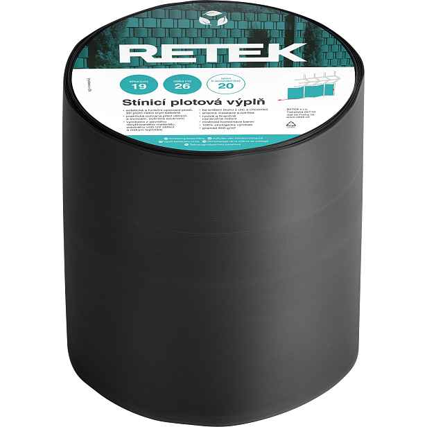 Plotová výplň stínicí RETEK PREMIUM antracit RAL 7016 (26 m/bal.)