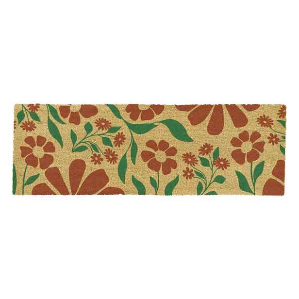 Rohožka z kokosového vlákna 40x120 cm Red & Green Floral – Artsy Doormats