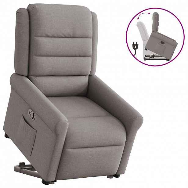 vidaXL Zvedací polohovací křeslo taupe textil