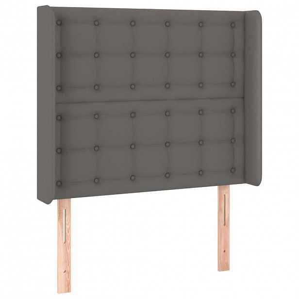 vidaXL Čelo postele typu ušák šedé 103x16x118/128 cm umělá kůže