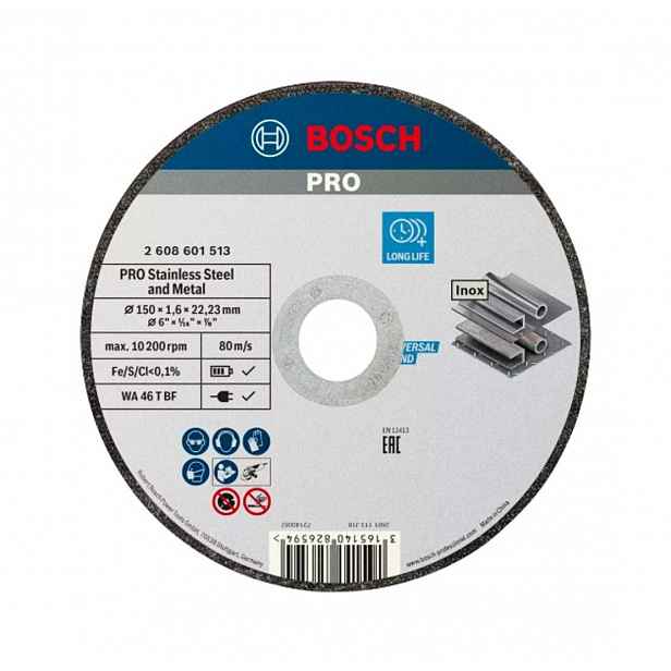 Bosch - Řezný kotouč na nerezovou ocel 150x22,23 mm 2608601513