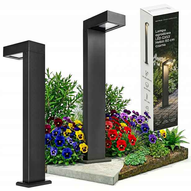Stojací zahradní lampa Sloupek 60 cm venkovní GX53 Led černá