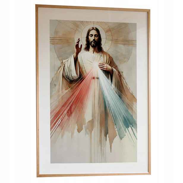 Obraz Ježíš Milosrdný A3 Rámeček Dřevěný 30x42 cm