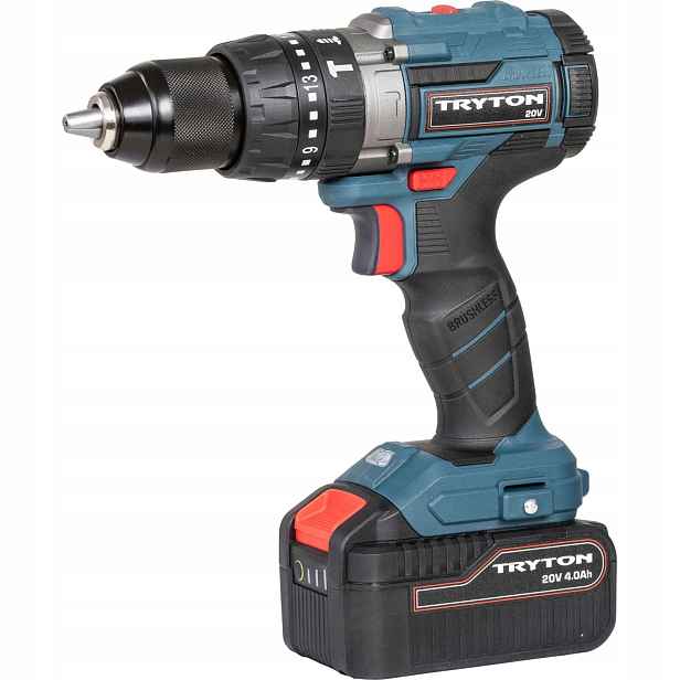 Aku Vrtačka 20 V, Bezkartáčový, 2X4AH, Nabíjení 1H, 50NM