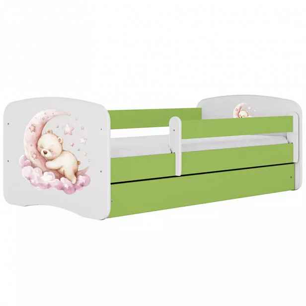 Dětská postel Babydreams+SZ+M zelená 70x140 sen