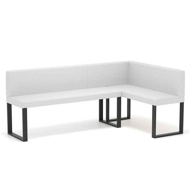 Idohome ROHOVÁ LAVICE SANA U pravá ekokůže hladká, 142/196 cm, bílá
