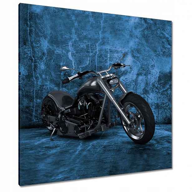 Obrazy 90x90 Modrá stěna Motocykl