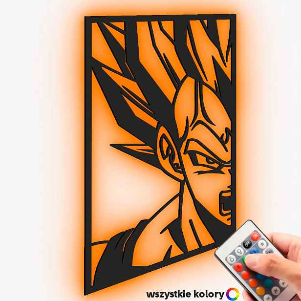 Dřevěný 3D obraz Anime Goku Dragonball Nástěnná Dekorace Noční Lampa Led