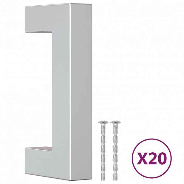vidaXL Nábytkové úchytky 20 ks stříbrné 64 mm nerezová ocel