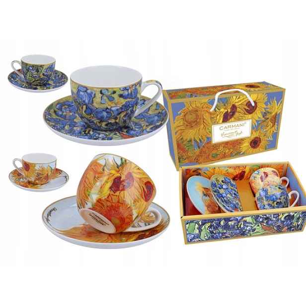 2 šálky v porcelánové krabičce Gogh slunečnice