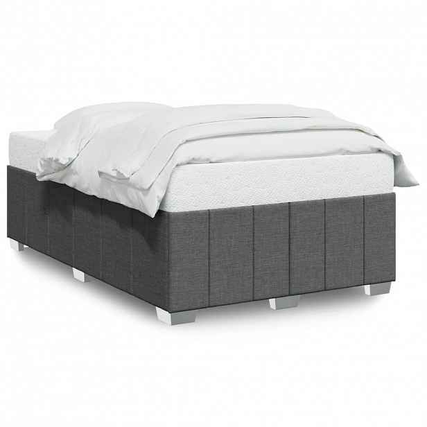 vidaXL Rám postele bez matrace tmavě šedá 120 x 200 cm textil