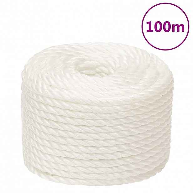vidaXL Pracovní lano bílé 12 mm 100 m polypropylen