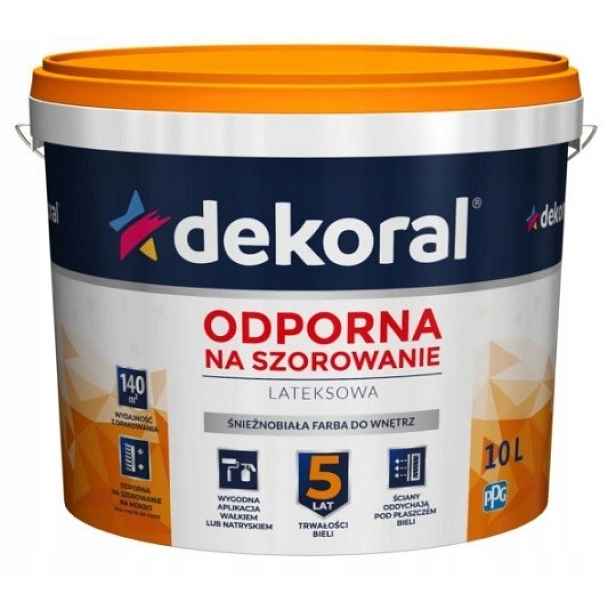 Barva latexová barva Dekoral Sněhově bílá Akrylit W 10L