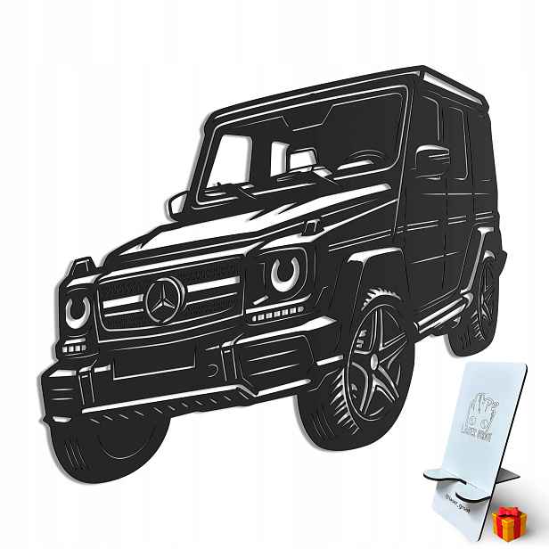 Dřevěný 3D obraz Mercedes-Benz G-class Nástěnná Dekorace Dárek XL