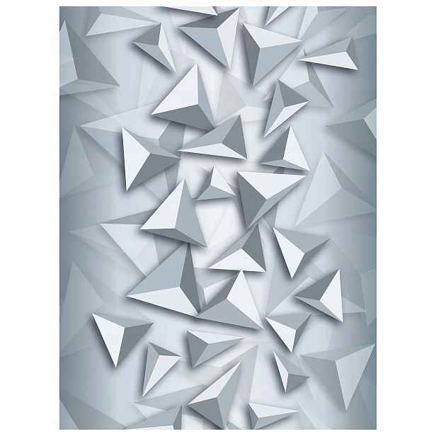 Fototapeta Geometrie Pyramidy 3D Iluze Šedá Gradient 206x275 lepidlo
