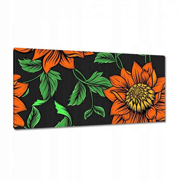 Obrazy 115x55 Květiny Listy