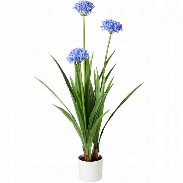 Velká umělá květina v květináči Agapanthus, 70 x 120 cm