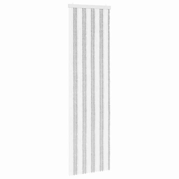 vidaXL Záclona proti hmyzu Chenille Světle šedá a bílá 56 x 200 cm
