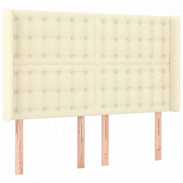 vidaXL Čelo postele typu ušák krémové 147x16x118/128 cm umělá kůže