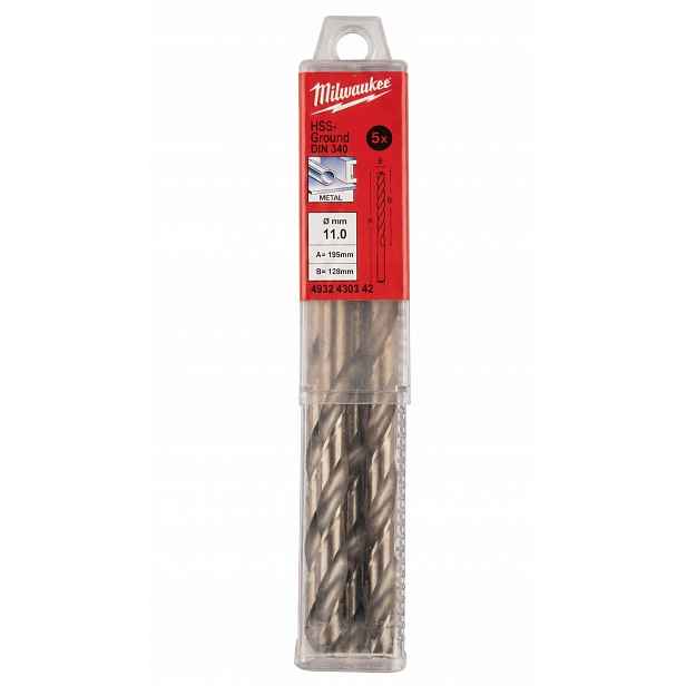Dlouhé vrták do kovu 11 mm 128 195 mm 5 ks Milwaukee