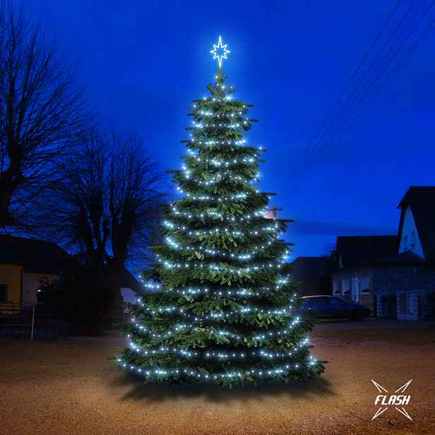 LED světelná sada na vánoční stromy vysoké 6-8 m, ledová bílá s Flash