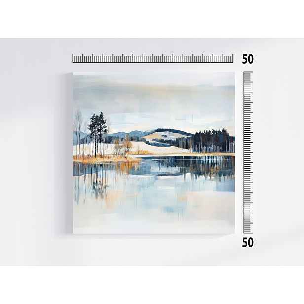 Obraz Na Plátně Canvas Krajina Zima Sníh Hory Jezero Krajina 50x50