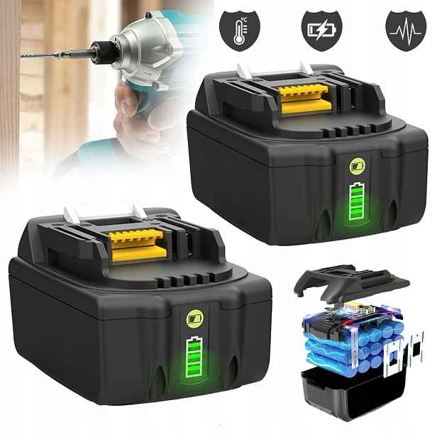 2 ks Akumulátor kompatibilní s akumulátorem Makita 18 V 8000 MAh