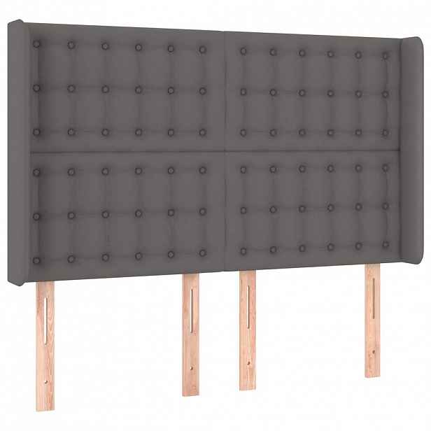 vidaXL Čelo postele typu ušák šedé 147x16x118/128 cm umělá kůže