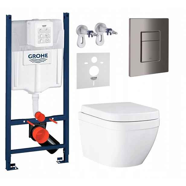 Podomítkový Wc set Stelaz s Wc mísou Grohe Euro Ceramic Tlačítko
