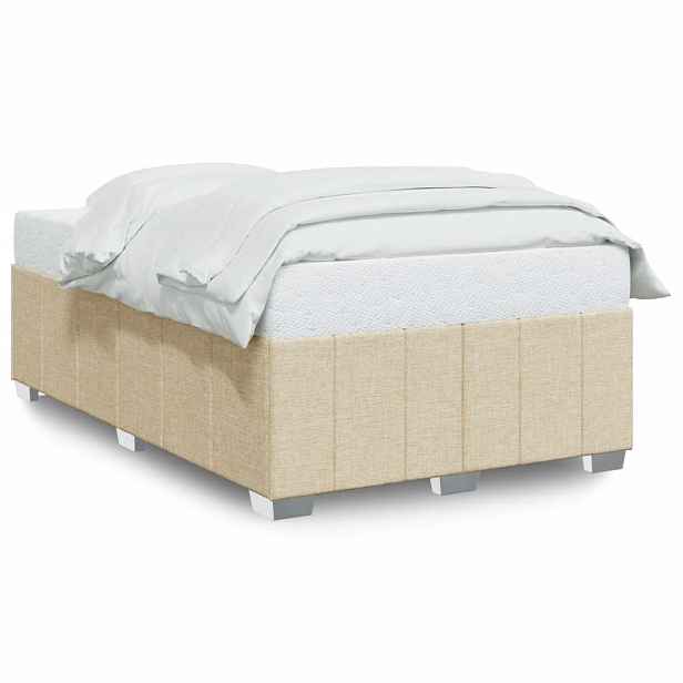 vidaXL Rám postele bez matrace krémový 120 x 200 cm textil