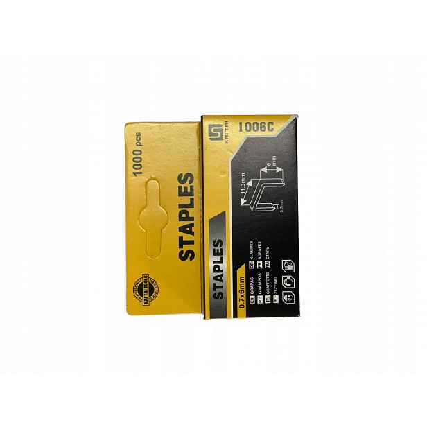Čalounické sponky pro taker 6 mm 1000 ks ocelové A 53 100 bal.