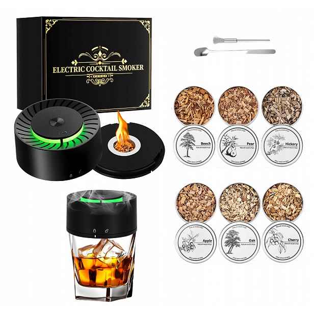 Elektrická Sada Na Uzení Whisky Smoker S Nápojovými Nástroji, 6 Příchutí